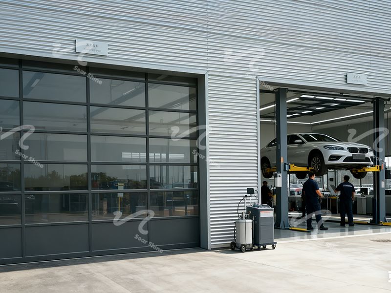 Алюминиевая подъемная дверь с полным обзором